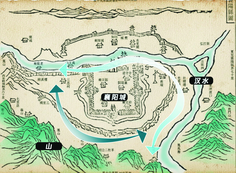 襄阳城墙山水形势图（图片来源：作者自绘）.jpg